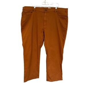 True Nation Athletic Fit Stretch Chinos Pants Mens 46x28 Brown Twill Casual‎